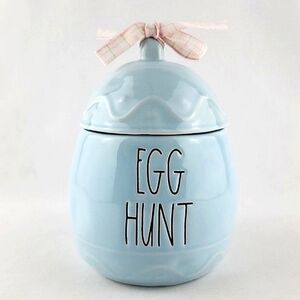 Rae Dunn  Egg Shaped Ceramic Canister Baby Blue EGG HUNT